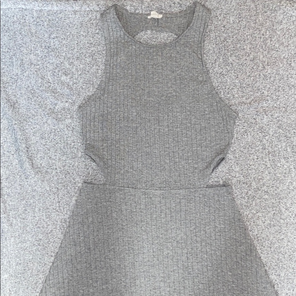 Garage High Neck Side Cut Fit & Flare Dress, S